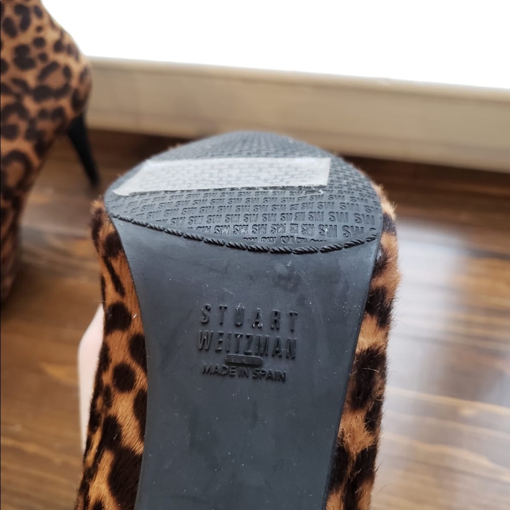 Stuart Weitzman Leopard Print Fur Suede Boots - image 8